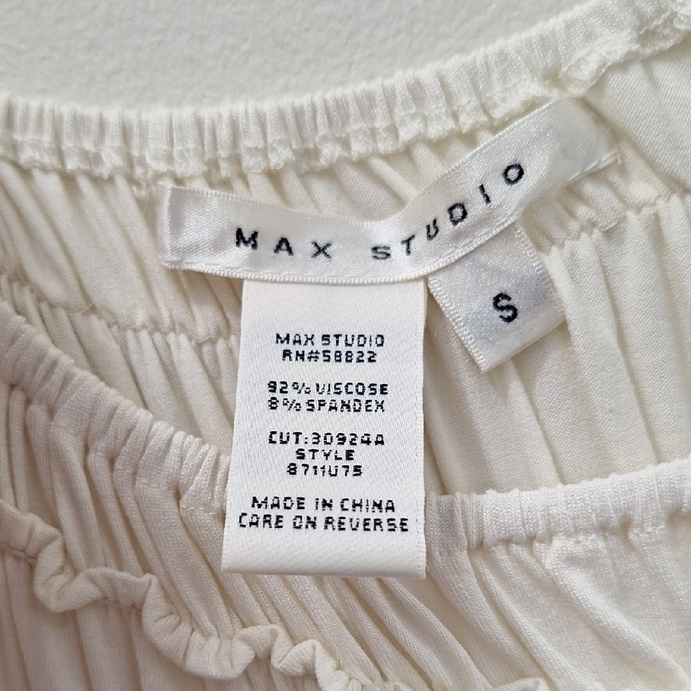 Max Studio Cream Ruched Blouse - Picture 2 of 6